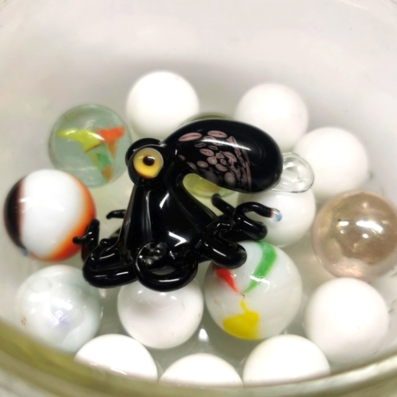 Other - Black and purple glass octopus pendant